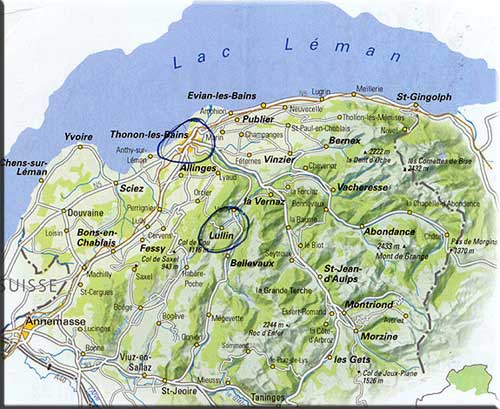 carte du Chablais, document transmis par Pierre Desmarais