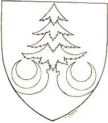 armoiries de Claude Honoré Poussot, notaire à Baume les Dames, en 1787 (dessin N. Vernot)