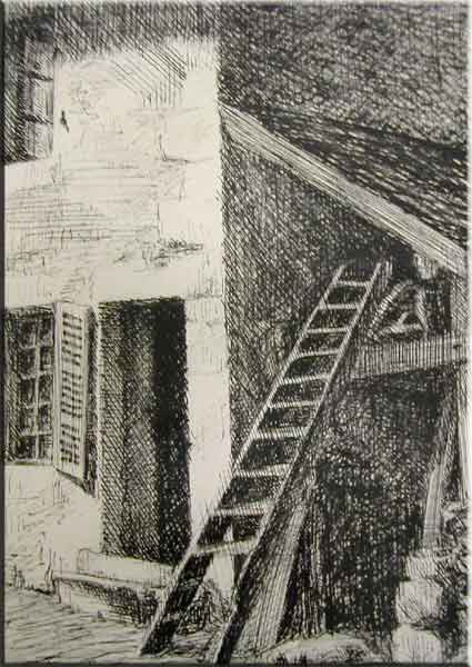 dessin de Madame Braun, le "quartier" à Entre deux Monts
