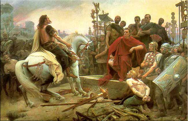 Vercingétorix jetant les armes devant César (Lionel-Noël Royer 1899)